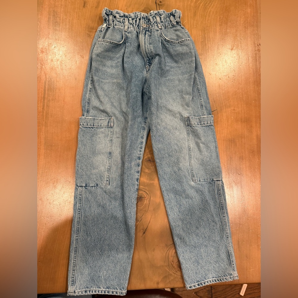 Citizens Of Humanity Light Blue Wide Leg Cargo Jeans